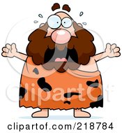 Royalty Free RF Clipart Illustration Of A Plump Caveman Freaking Out