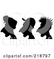 Poster, Art Print Of Digital Collage Of Three Silhouetted Men With Different Hair Styles