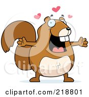 Royalty Free RF Clipart Illustration Of A Plump Squirrel With Open Arms