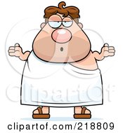 Royalty Free RF Clipart Illustration Of A Plump Frat Man Shrugging by Cory Thoman