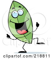 Royalty Free RF Clipart Illustration Of A Happy Leaf Dancing