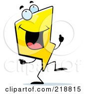Royalty Free RF Clipart Illustration Of A Happy Lightning Character Dancing by Cory Thoman