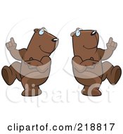Royalty Free RF Clipart Illustration Of A Dancing Bear Couple
