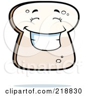 Happy Bread Slice Character Smiling