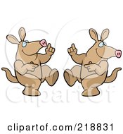 Royalty Free RF Clipart Illustration Of A Dancing Aardvark Couple by Cory Thoman
