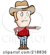 Poster, Art Print Of Mad Cowboy Angrily Pointing