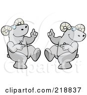 Royalty Free RF Clipart Illustration Of A Dancing Ram Couple
