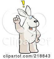 Poster, Art Print Of Big Rabbit Standing Upright With An Idea