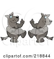 Royalty Free RF Clipart Illustration Of A Dancing Wolf Couple