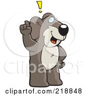 Royalty Free RF Clipart Illustration Of A Big Koala Standing Upright With An Idea