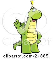 Royalty Free RF Clipart Illustration Of A Big Dragon Standing Upright With An Idea
