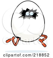 Royalty Free RF Clipart Illustration Of A Running Chicken Egg With Legs And Eyes by Cory Thoman