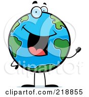 Poster, Art Print Of Happy Globe Character Waving