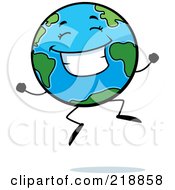 Poster, Art Print Of Happy Globe Character Jumping