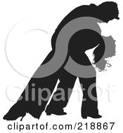 Poster, Art Print Of Black Silhouetted Couple Dancing The Man Dipping The Woman