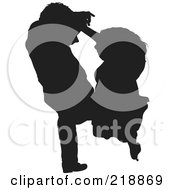 Poster, Art Print Of Aerial View Down On A Black Silhouetted Couple Dancing
