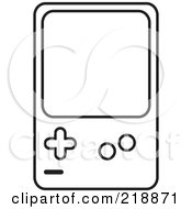 Royalty Free RF Clipart Illustration Of A Black And White Handheld Video Game Device by JR #COLLC218871-0123