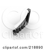 Royalty Free RF Clipart Illustration Of A 3d White Arrow Over A Black Rising Bar Graph