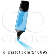 Royalty Free RF Clipart Illustration Of A Blue Highlighter Leaving A Mark by yayayoyo