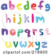Poster, Art Print Of Digital Collage Of Lowercase Colorful Letters And Symbols