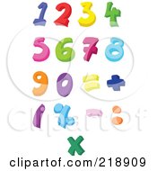 Digital Collage Of Colorful Numbers And Symbols