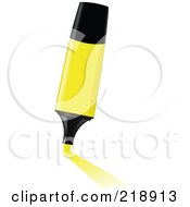 Royalty Free RF Clipart Illustration Of A Yellow Highlighter Leaving A Mark by yayayoyo