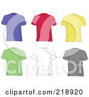 Royalty Free RF Clipart Illustration Of A Digital Collage Of Six Colorful T Shirts by yayayoyo