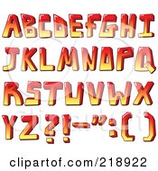 Poster, Art Print Of Digital Collage Of Capital Red And Yellow Letters And Symbols