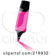 Royalty Free RF Clipart Illustration Of A Pink Highlighter Leaving A Mark