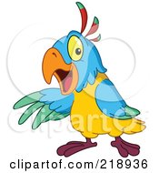Poster, Art Print Of Friendly Colorful Parrot Presenting