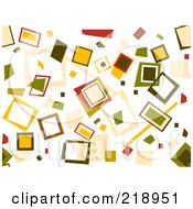 Poster, Art Print Of Retro Background Of Scattered Squares On White