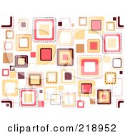Poster, Art Print Of Funky Background Of Scattered Squares On White