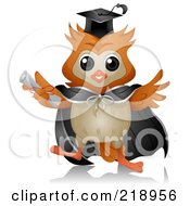 Cute Owl Wearing A Cap And Gown