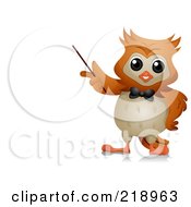 Poster, Art Print Of Cute Owl Teacher Holding A Pointer