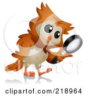 Poster, Art Print Of Cute Owl Searching With A Magnifying Glass