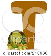 Royalty Free RF Clipart Illustration Of An Animal Alphabet With A Turtle By A T by BNP Design Studio