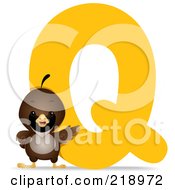 Royalty Free RF Clipart Illustration Of An Animal Alphabet With A Quail By A Q by BNP Design Studio
