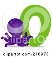 Animal Alphabet With An Octopus By An O