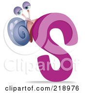 Royalty Free RF Clipart Illustration Of An Animal Alphabet With A Snail On An S by BNP Design Studio