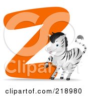 Poster, Art Print Of Animal Alphabet With A Zebra By A Z