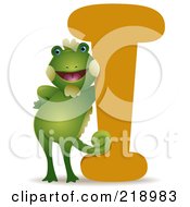 Animal Alphabet With An Iguana By An I