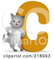 Poster, Art Print Of Animal Alphabet With A Cat By A C