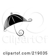 Royalty Free RF Clipart Illustration Of An Ornate Black And White Umbrella Design