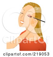 Poster, Art Print Of Dirty Blond Woman Getting Eyeshadow Applied