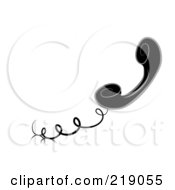Royalty Free RF Clipart Illustration Of An Ornate Black And White Corded Phone Design