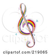 Poster, Art Print Of Rainbow G Clef Music Note
