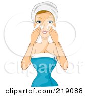 Dirty Blond Woman Washing Her Face