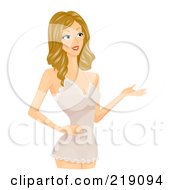 Royalty Free RF Clipart Illustration Of A Dirty Blond Woman Presenting In Lacey Lingere