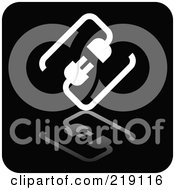 Royalty Free RF Clipart Illustration Of A Black Silhouette Cable Connection App Icon