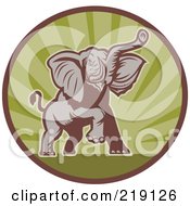 Poster, Art Print Of Brown And Green Elephant Logo